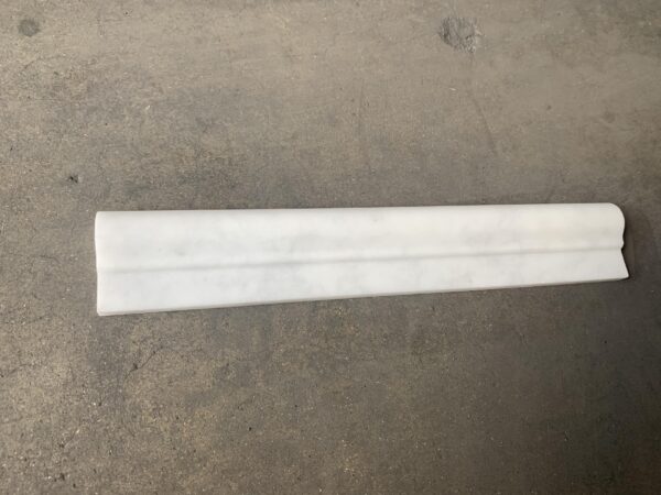 Carrara White Chair Rail 2x12 Honed Marble Trim 1