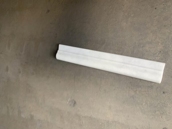 Carrara White Chair Rail 2x12 Honed Marble Trim 2