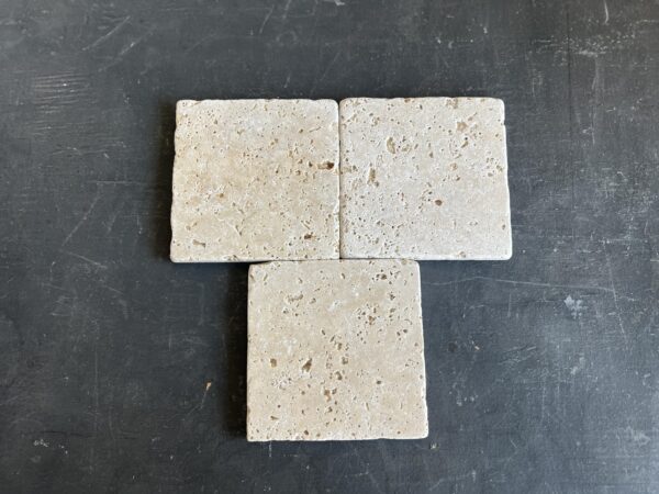 Ivory Alabastrino (Ivory) Travertine 4x4 Tumbled Tile 1