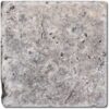 Silver 4x4 Tumbled Travertine Tile 1