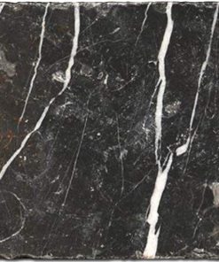 Nero Marquina 4x4 Black Square Tumbled Marble Tile 4