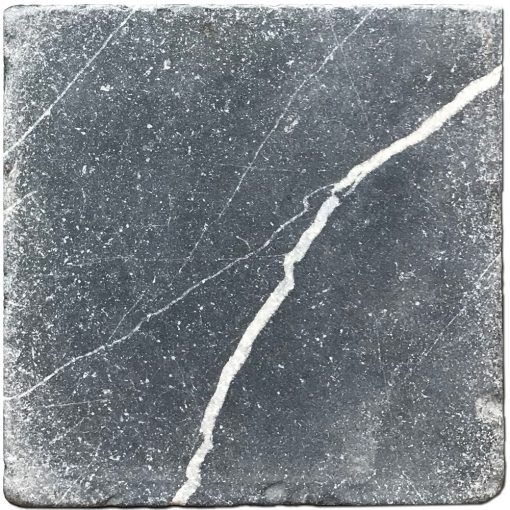 Nero Marquina 6x6 Black Square Tumbled Marble Tile 2