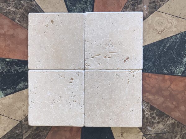 Ivory Alabastrino (Ivory) Travertine 6x6 Tumbled Tile 2