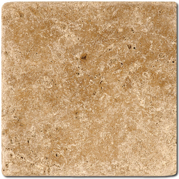 Noce Travertine 6x6 Brown Tumbled Tile 0