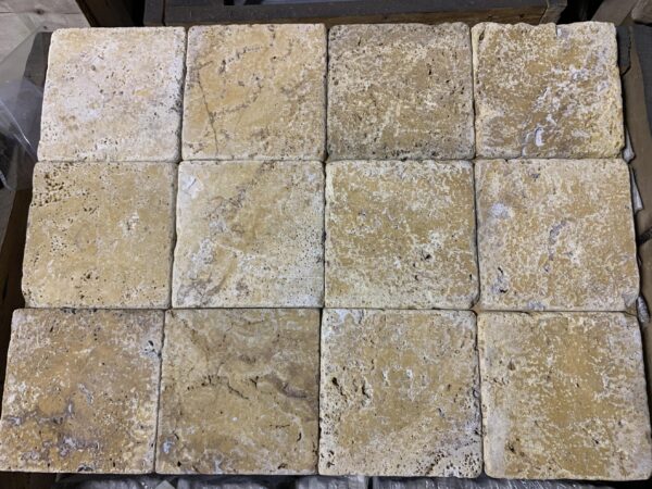 Golden Sienna 6x6 Yellow Tumbled Travertine Tile 3