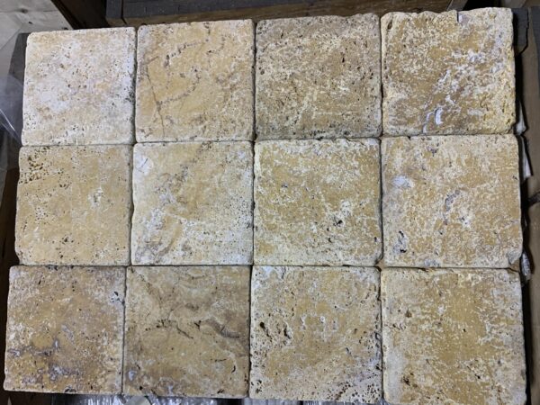 Golden Sienna 6x6 Yellow Tumbled Travertine Tile 1