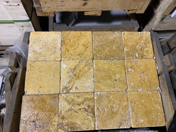 Golden Sienna 6x6 Yellow Tumbled Travertine Tile 2