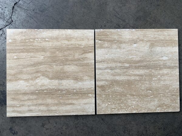 Ivory Alabastrino (Ivory) Travertine 12x12 Vein-Cut Polished Tile 1