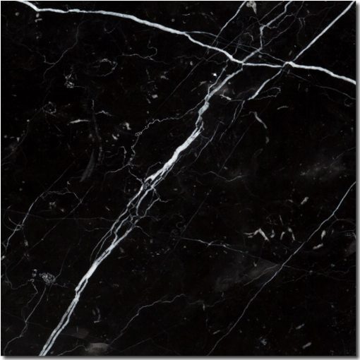 Nero Marquina 12x12 Black Square Polished Marble Tile 1