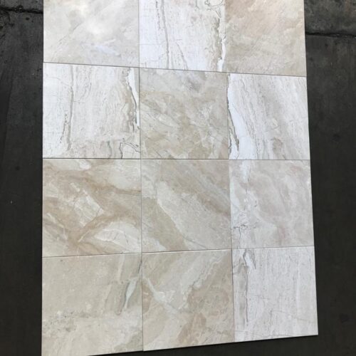 Breccia Bianco Diana Royal 12x12 White Polished Marble Tile