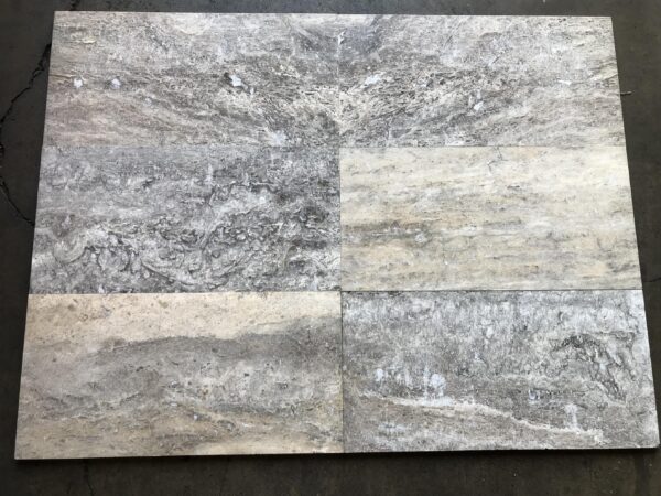 Silver Vein Cut 12x24 Filled and Honed Travertine Tile 0