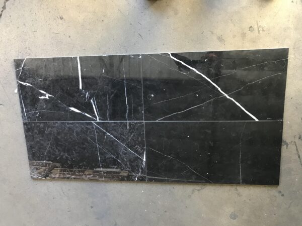 Nero Marquina 12x24 Black Rectangle Polished Marble Tile 4