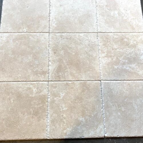 Ivory Travertine 18x18 Brushed/Chiseled Tile