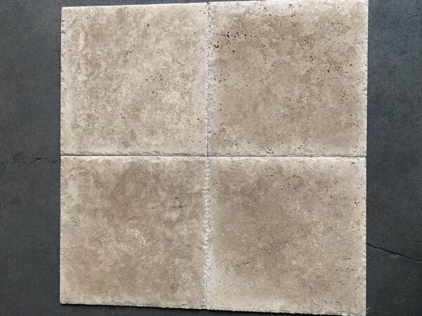 Walnut Travertine 18x18 Brown Brushed/Chiseled Tile 1