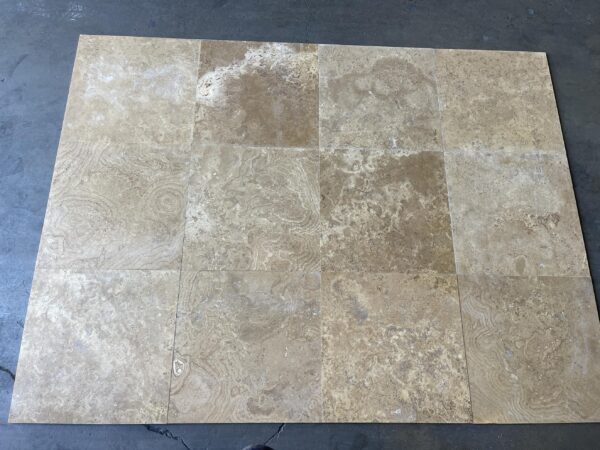 Walnut Travertine 18x18 Brown Filled and Honed Tile 2