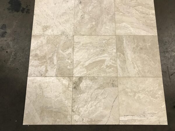 Breccia Bianco Diana Royal 18x18 White Polished Marble Tile 2