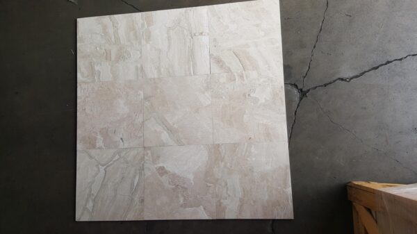 Breccia Bianco Diana Royal 18x18 White Honed Marble Tile 9