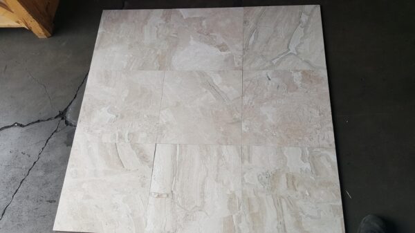 Breccia Bianco Diana Royal 18x18 White Honed Marble Tile 8