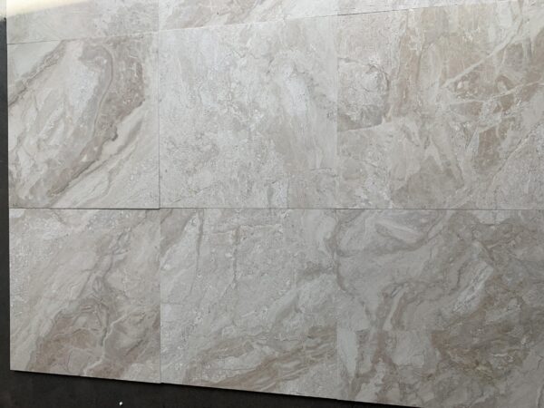 Breccia Bianco Diana Royal 18x18 White Honed Marble Tile 6