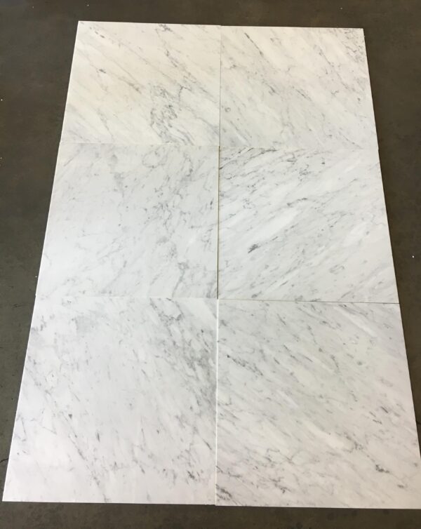 Carrara White 24x24 Honed Marble Tile 4