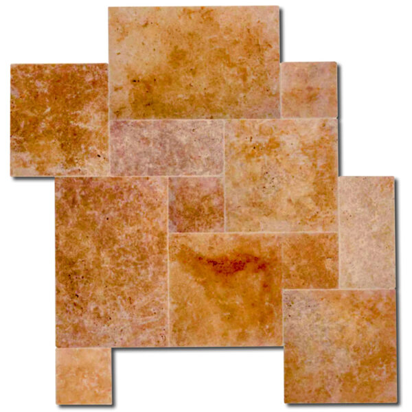 Golden Sienna Versailles Pattern Yellow Travertine Tile 0