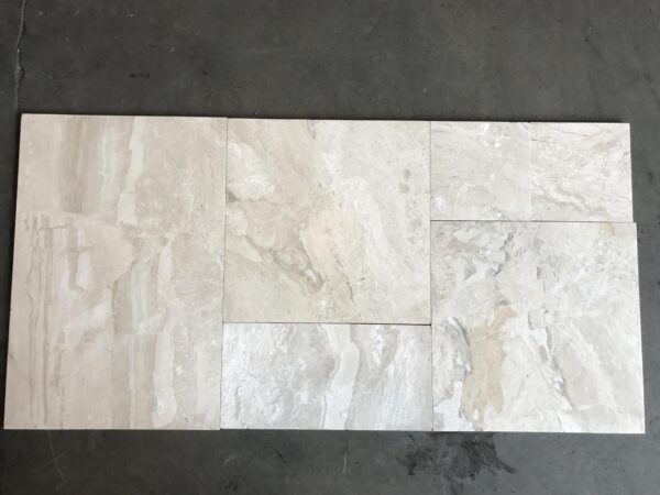 Breccia Bianco Diana Royal Versailles Pattern White Straight Edge Marble Tile 0