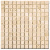 Ivory Travertine 1x1 Tumbled Mosaic 0