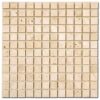 Ivory Travertine 1x1 Tumbled Mosaic 1