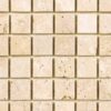 Ivory Travertine 1x1 Tumbled Mosaic 2