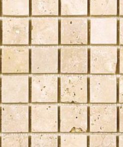 Ivory Travertine 1x1 Tumbled Mosaic 4