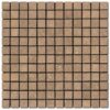 Noce Mosaic 1x1 Brown Tumbled Travertine 2