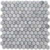 Carrara White Mosaic Hexagon 1" Polished Marble 0