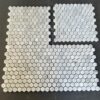 Carrara White Mosaic Hexagon 1" Polished Marble 2