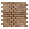 Noce Mosaia 1x2 Brown Tumbled Travertine Mosaic 1