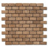 Noce Mosaia 1x2 Brown Tumbled Travertine Mosaic 0