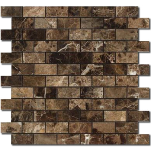 Emperador Dark 1x2 Rectangle Polished Marble Mosaic