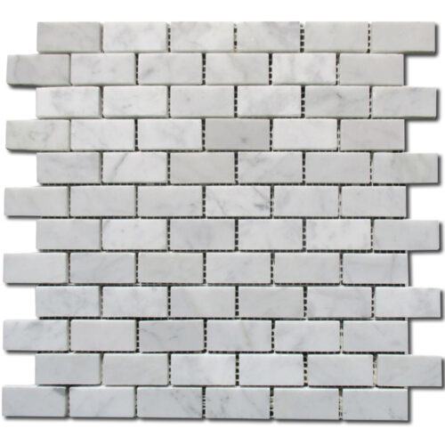 Carrara White Mosaic 1x2 Rectangle Polished Marble 0