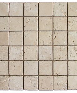 Ivory Travertine 2x2 Tumbled Mosaic 7