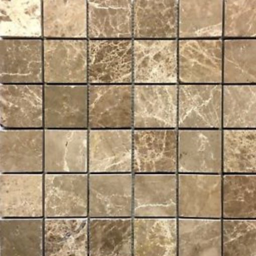 Emperador Light Mosaic 2x2 Brown Square Polished Marble 0