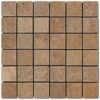 Noce Mosaia 2x2 Brown Tumbled Travertine Mosaic 1