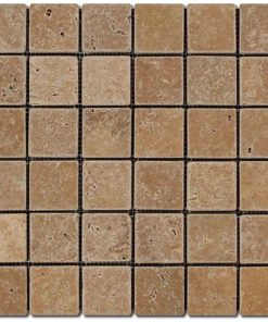 Noce Mosaia 2x2 Brown Tumbled Travertine Mosaic 3