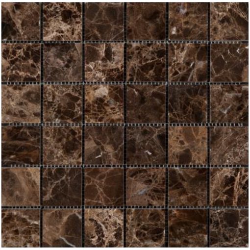 Emperador Dark 2x2 Square Polished Marble Mosaic 1