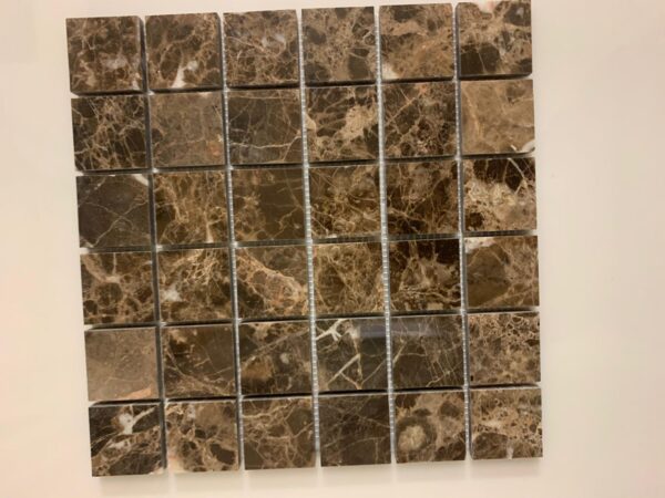 Emperador Dark 2x2 Square Polished Marble Mosaic 2