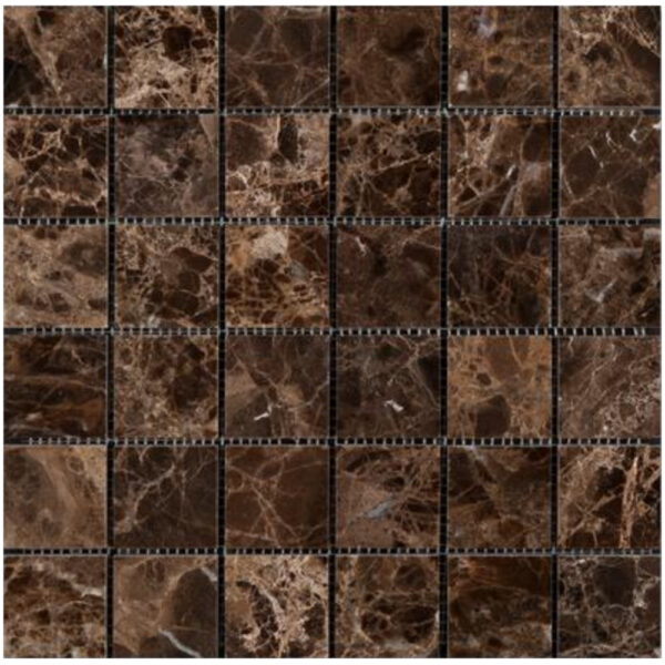 Emperador Dark 2x2 Square Polished Marble Mosaic 0