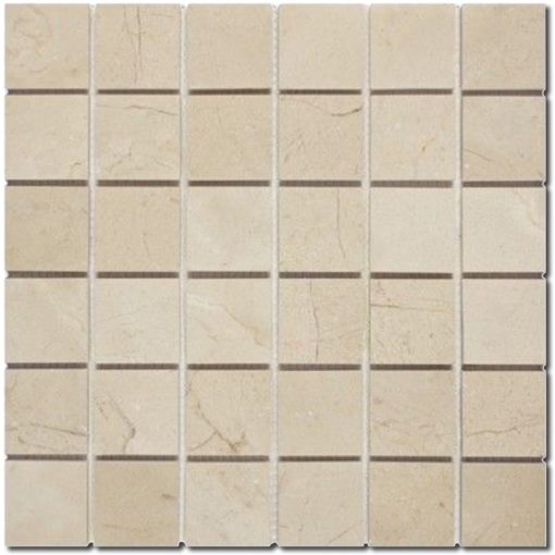 Crema Marfil 2x2 Beige Square Honed Marble Mosaic 1