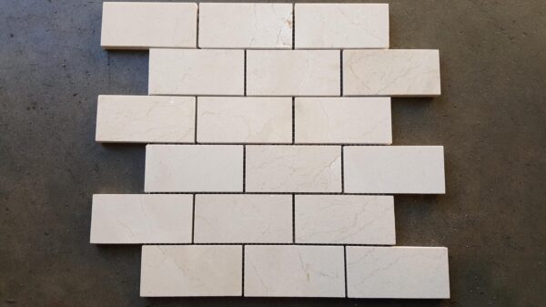 Crema Marfil 2x4 Beige Rectangle Polished Marble Mosaic 2