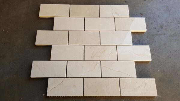 Crema Marfil 2x4 Beige Rectangle Polished Marble Mosaic 3