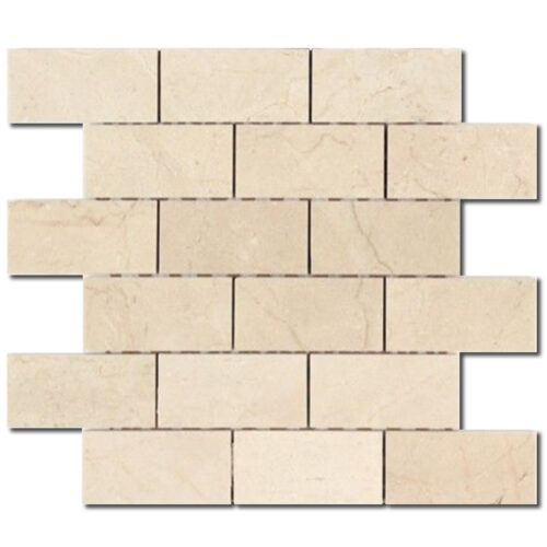 Crema Marfil 2x4 Beige Rectangle Honed Marble Mosaic 0