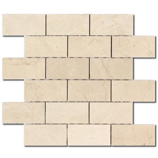 Crema Marfil 2x4 Beige Rectangle Honed Marble Mosaic 1