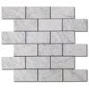 Carrara White Mosaic 2x4 Rectangle Honed Marble 0